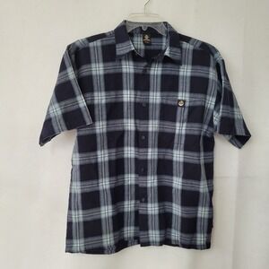 Lowrider Plaid Shirt‎ Mens Medium Short Sleeve Button Up Acrylic Blue Chicano OG